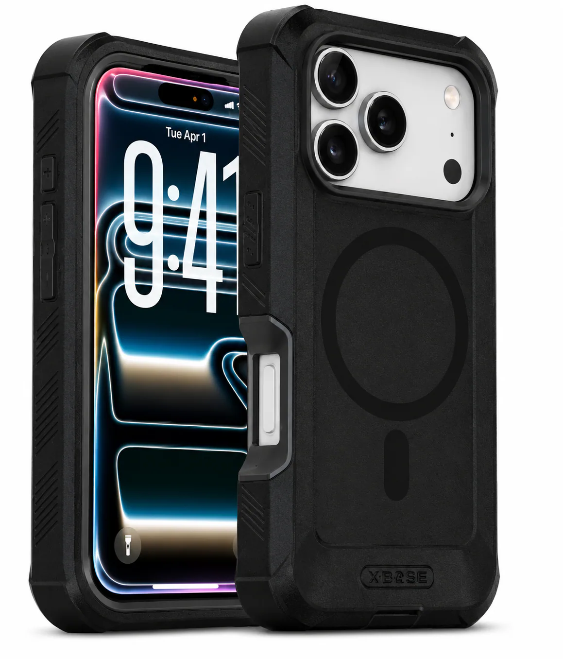 Forro XBASE Boulder con MagSafe para iPhone 17 Pro en color negro
