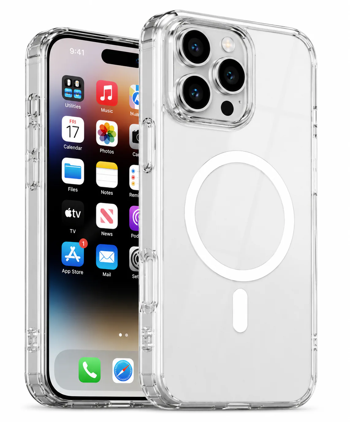 Forro XBASE Crystal Skin con MagSafe para iPhone 16 Pro Max color transparente