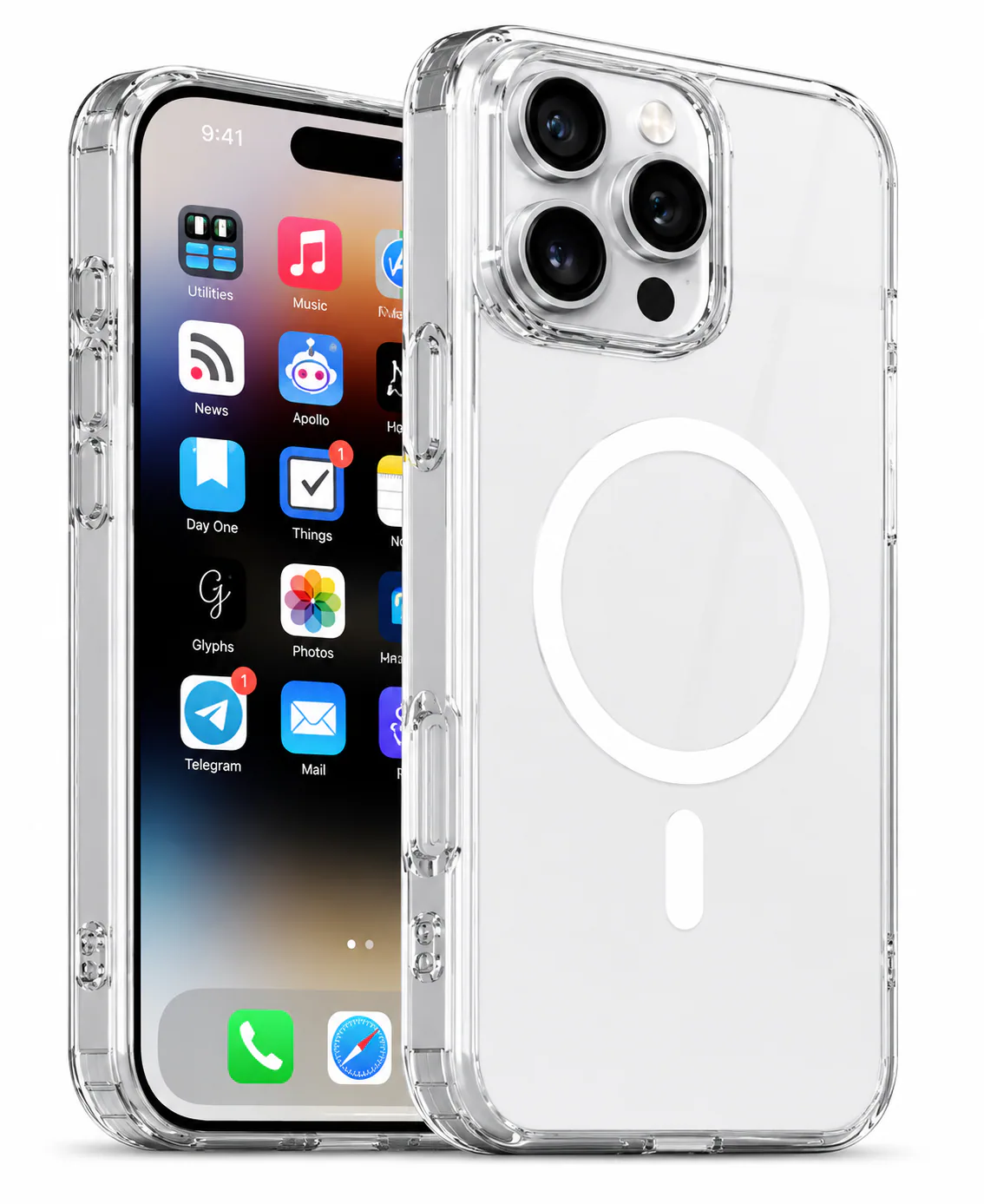 Forro XBASE Crystal Slim con MagSafe para iPhone 16 Pro Max color transparente