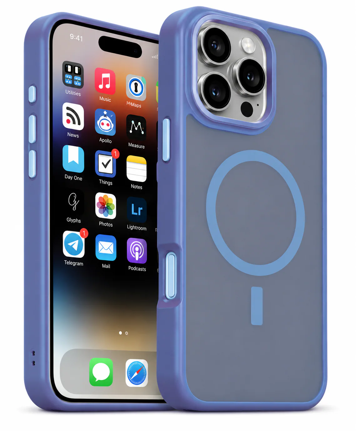 Forro XBASE DuoHybrid para iPhone 16 Pro Max en color azul