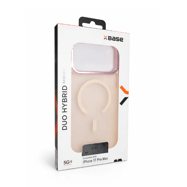 Forro XBASE DuoHybrid para iPhone 17 Pro Max en color rosado