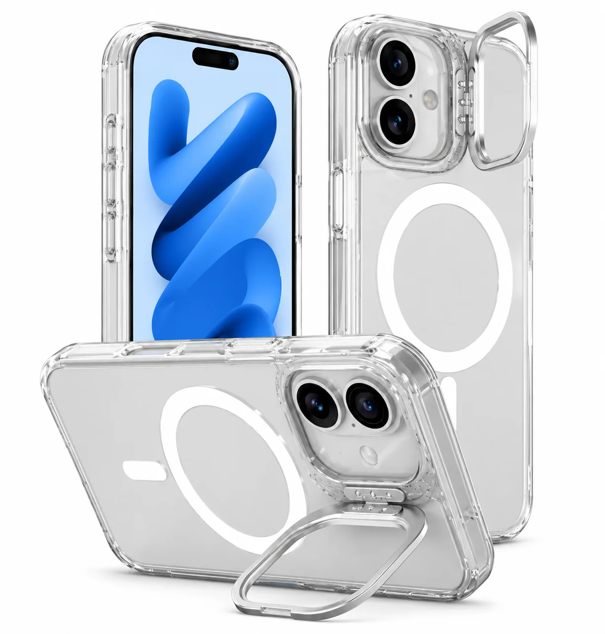 Forro XBASE DuoHybrid con base para iPhone 17 color transparente