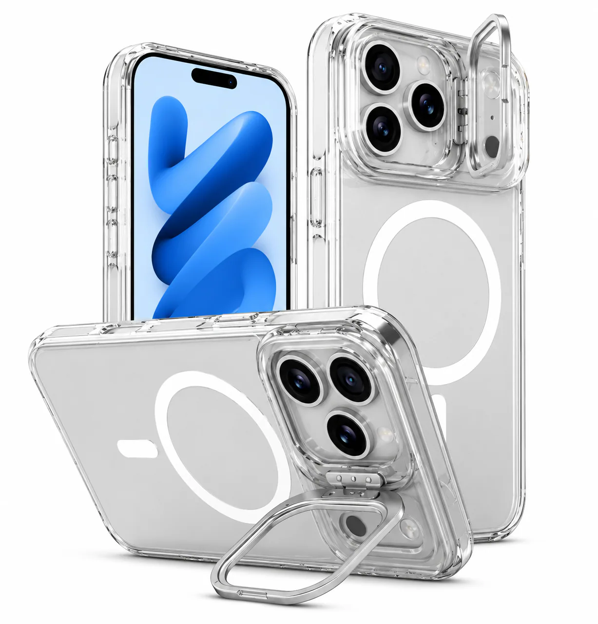 Forro XBASE DuoHybrid con base para iPhone 17 Pro Max color transparente