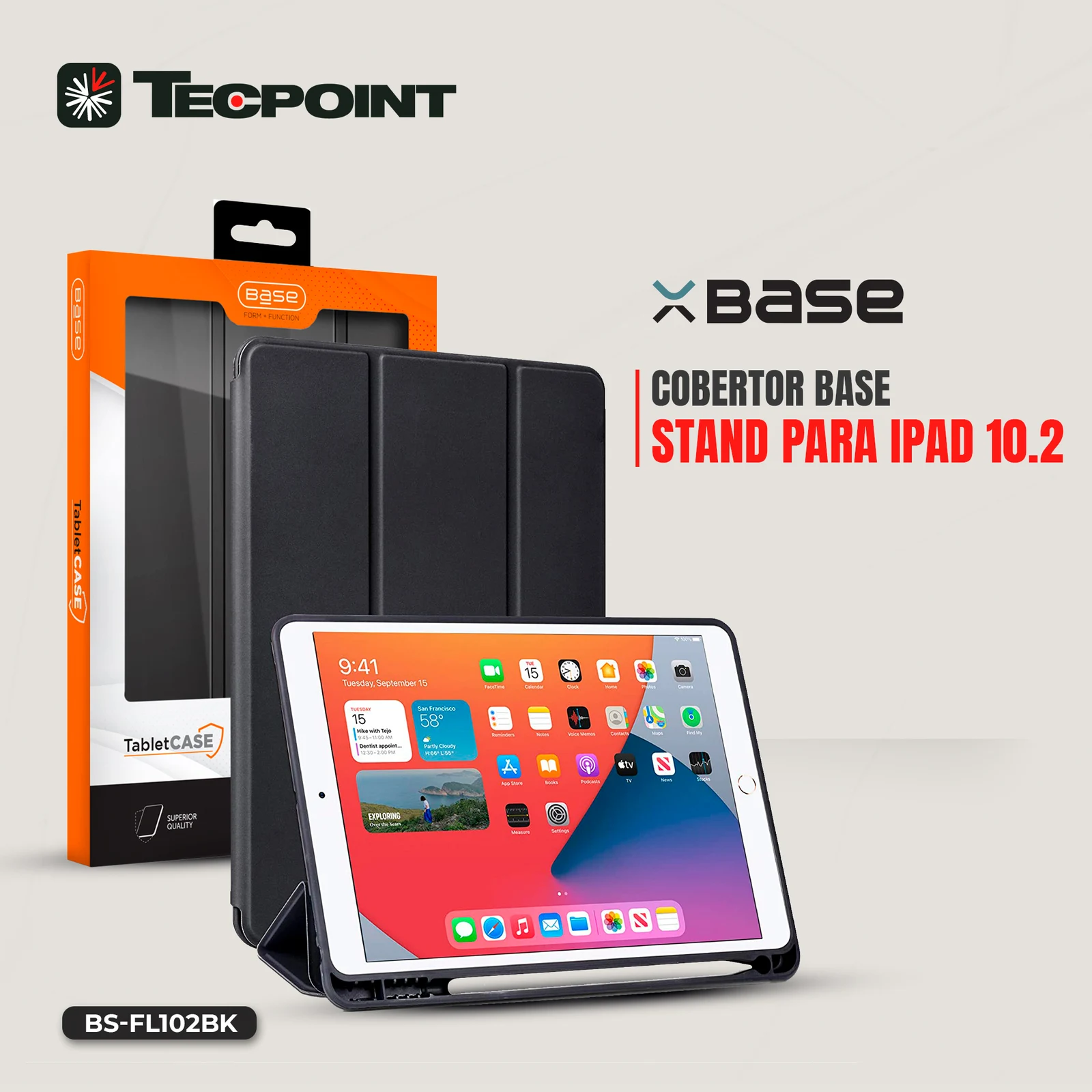 XBase Folio Stand iPad 10.2 - Black