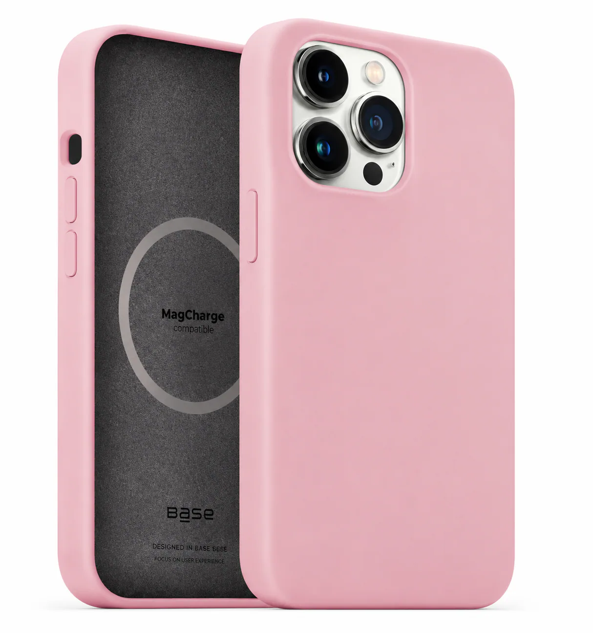 Forro XBASE silicona líquida con MagSafe para iPhone 14 Pro Max en color rosado