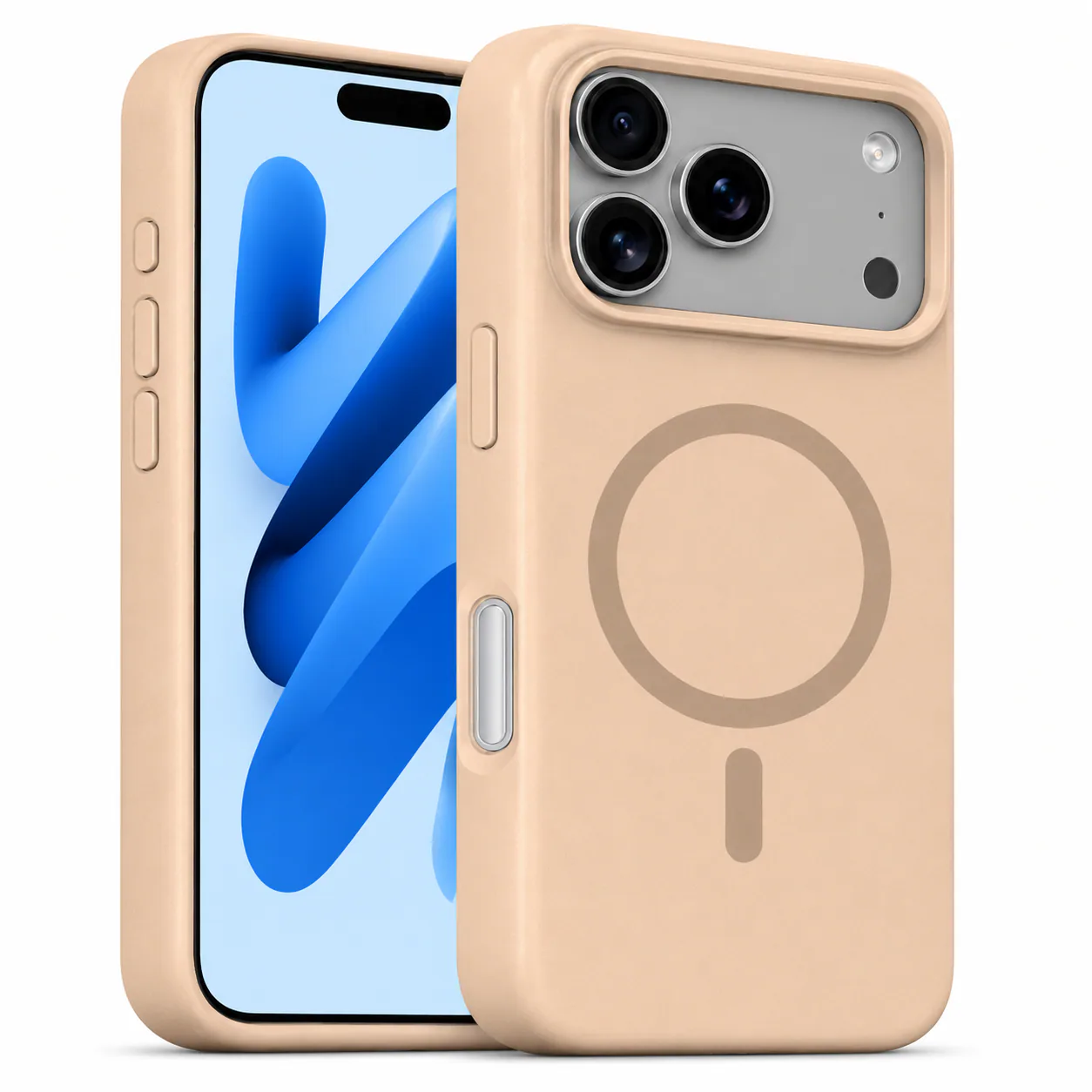 Forro XBASE silicona líquida con MagSafe para iPhone 17 Pro color oro desierto