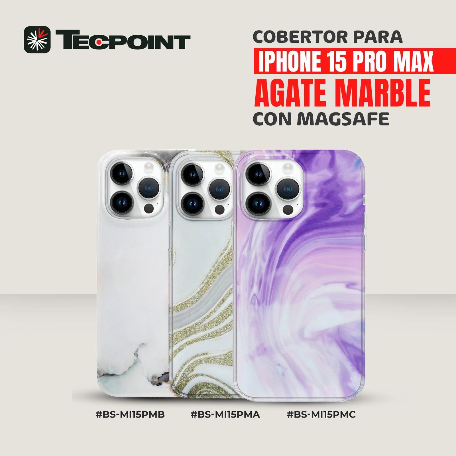 XBase Marble MagSafe iPhone 15 Pro Max (6.7) - Agate Marble