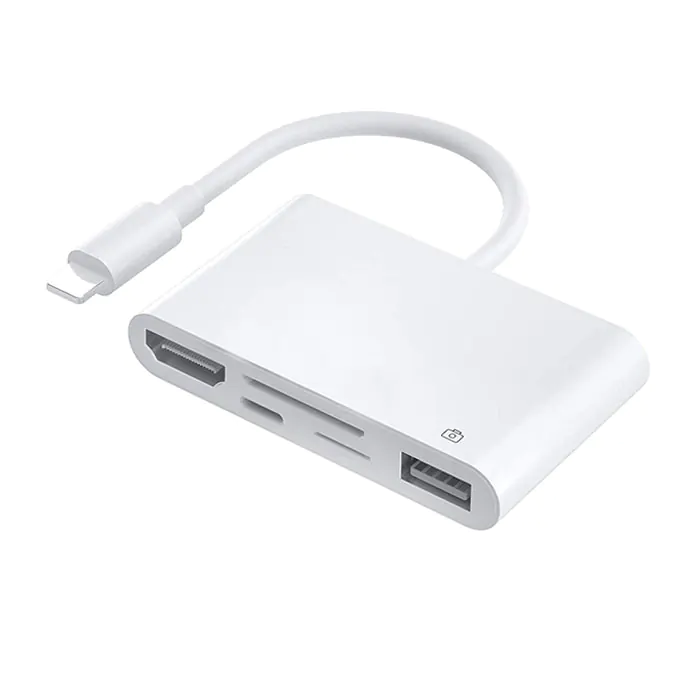 Imagen de Adaptador APPACS Adaptador Lightning a HDMI+USB entrada hembra+lector de tarjetas SD