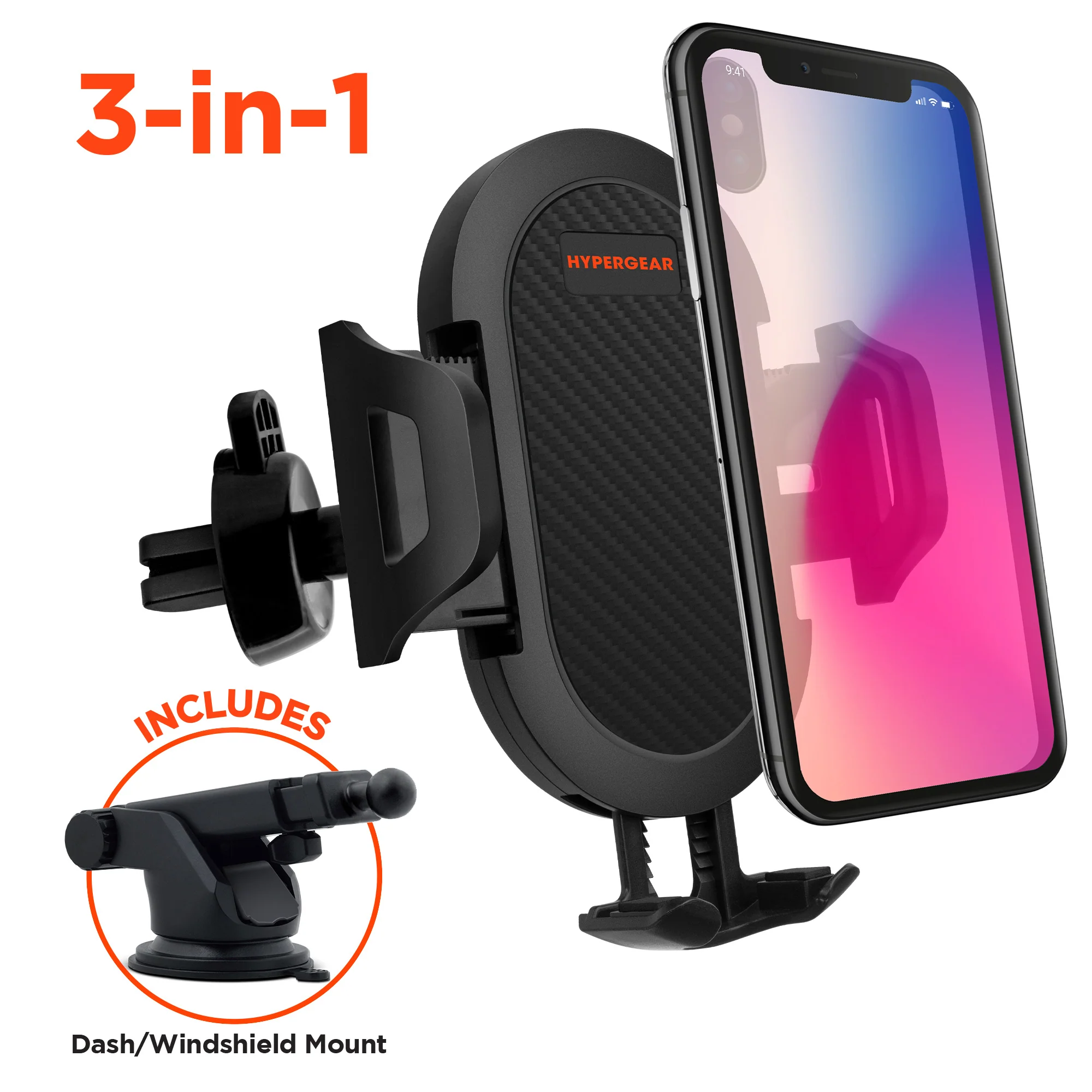 Imagen de Soporte para celular HyperGear magnético en color negro