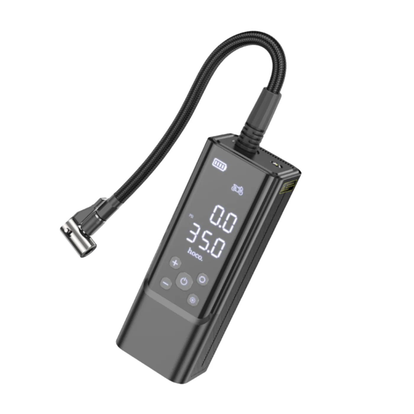 HOCO Maddy portable smart air pump(5,000 mAh) en color negro