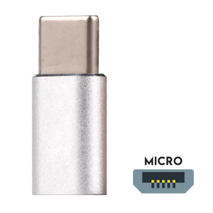 Imagen de KX-11 Krieg Adaptador Type C a Micro USB Gris Plata