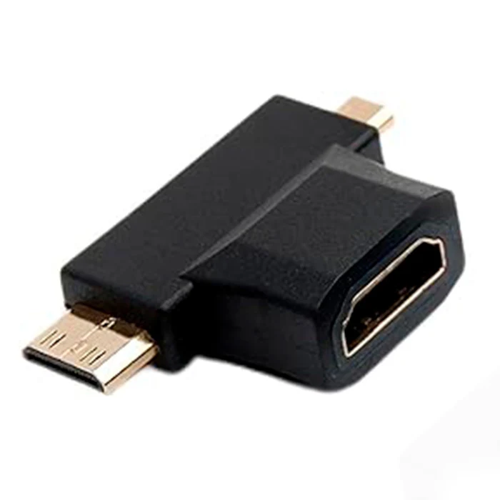 KX-34 Krieg Adaptador Mini HDMI + Micro HDMI a HDMI H Negro