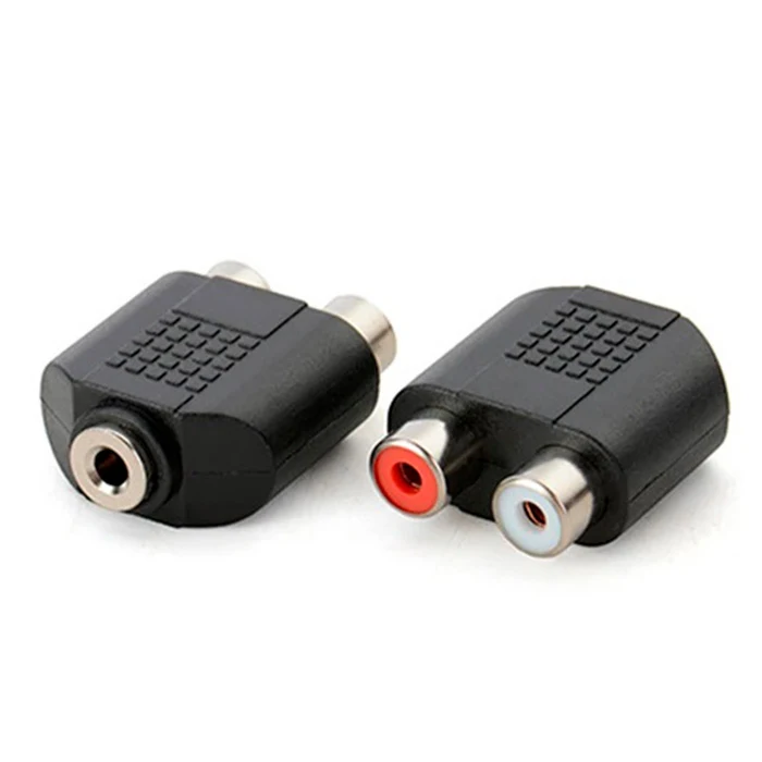 KX-36 Krieg Adaptador Jack 3.5mm H a (2) RCA H Negro
