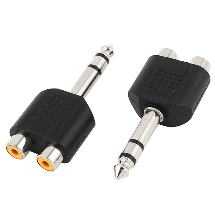 KX-40 Krieg Adaptador Jack 6.5mm M a (2) 6.5mm H Negro