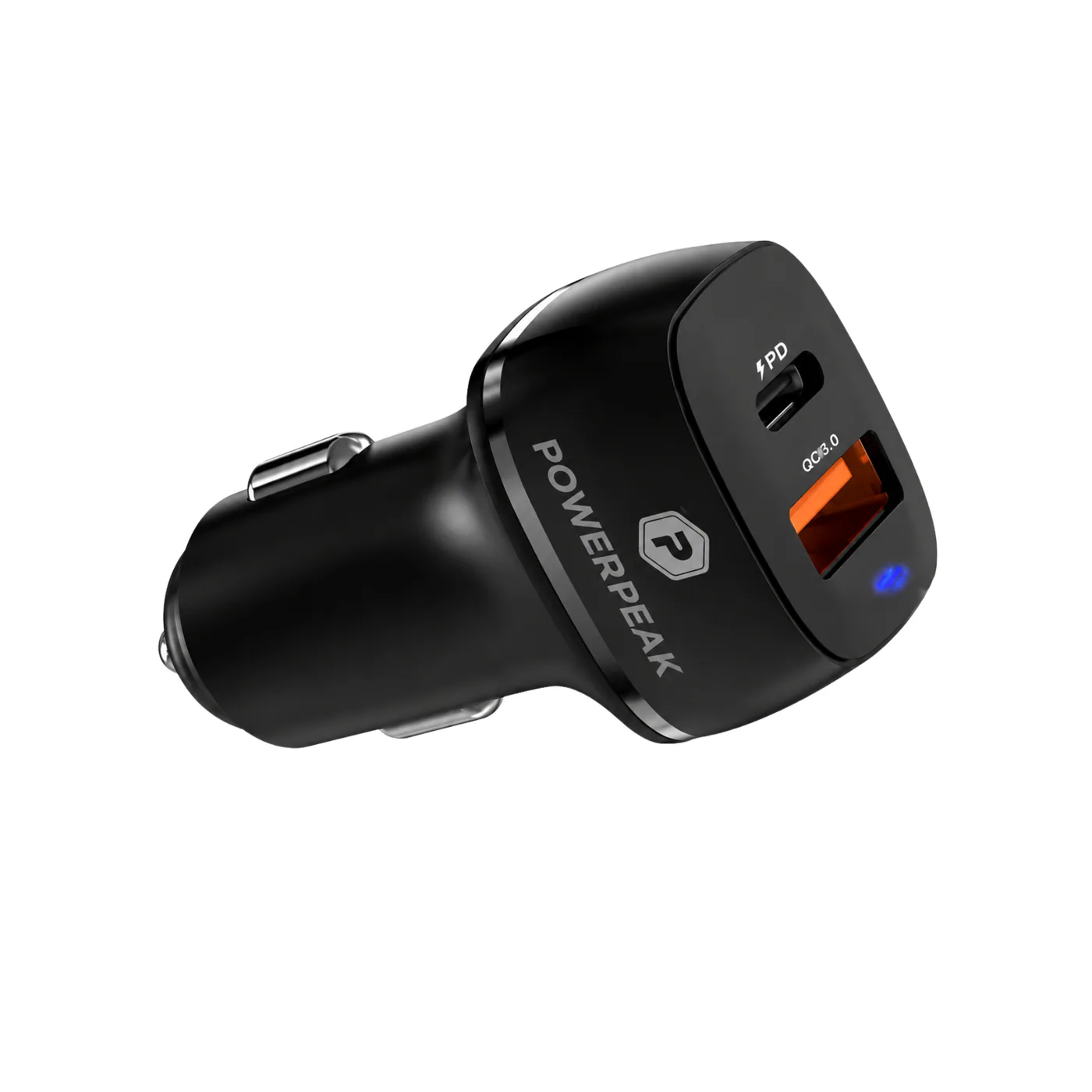 Cargador para automóvil PowerPeak para carro 48W en color negro
