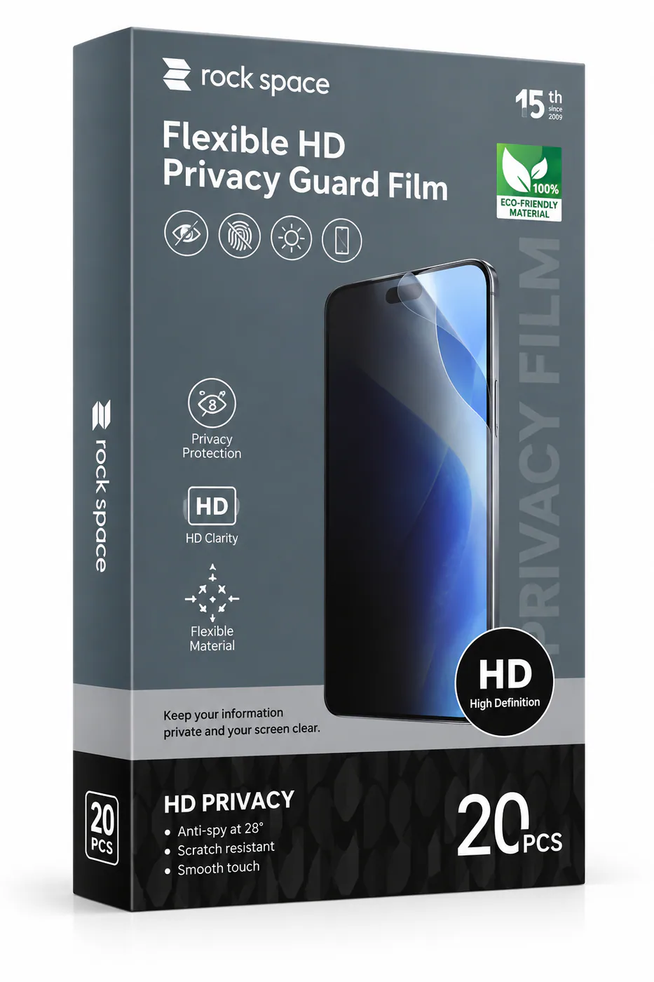 Imagen de ROCKSPACE Lámina de privacidad HD pack de 20