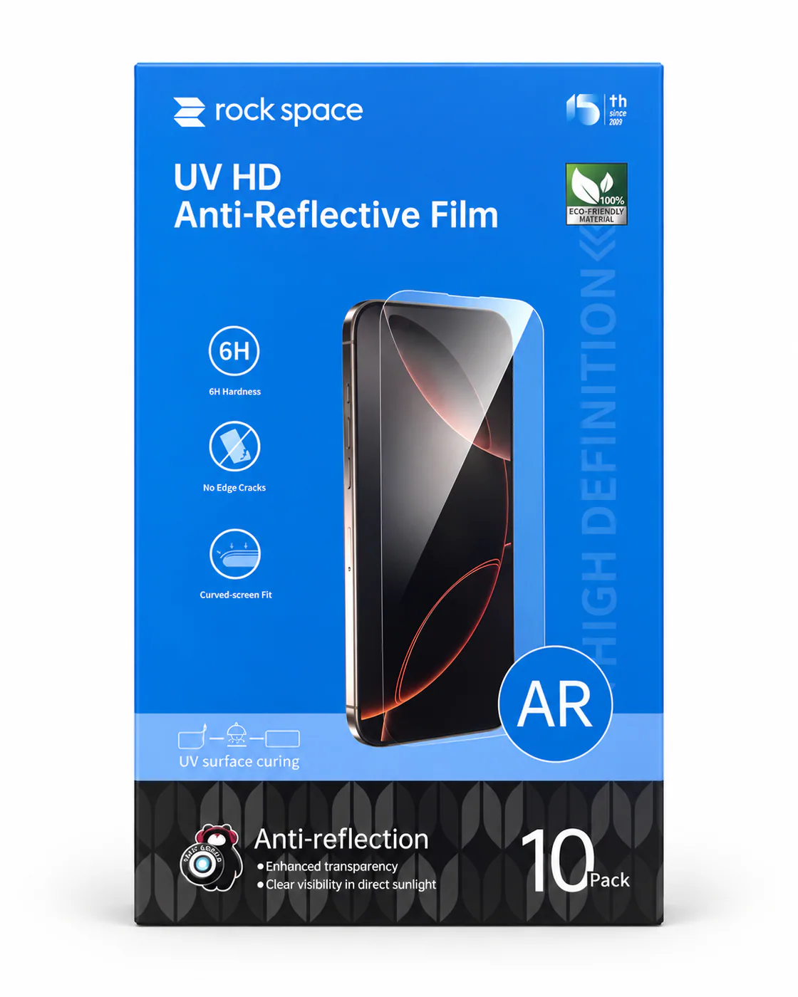 Imagen de ROCKSPACE Lámina UV anti reflejo pack de 10