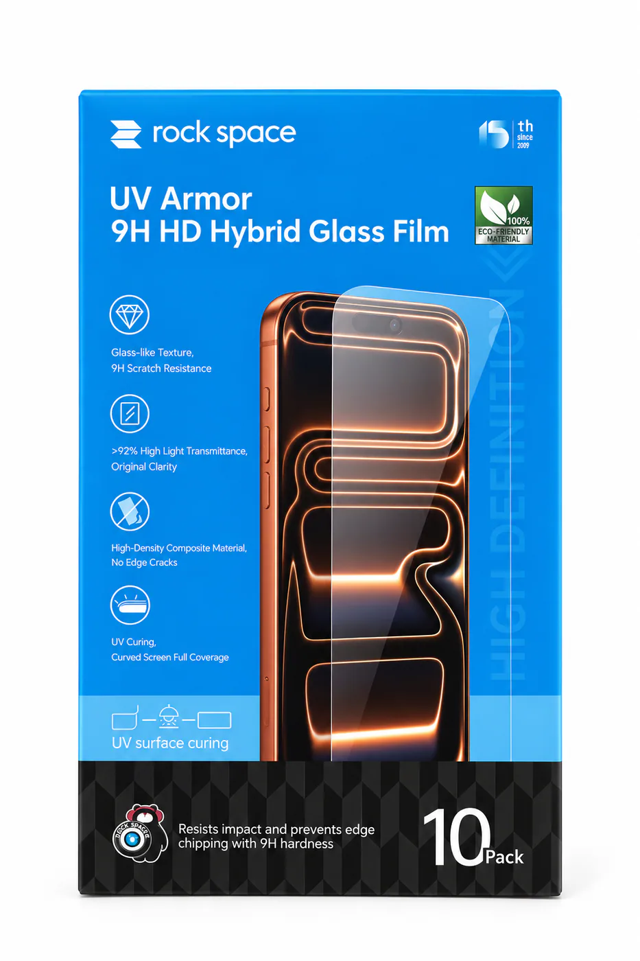 Imagen de ROCKSPACE Lámina UV Armor HD pack de 10