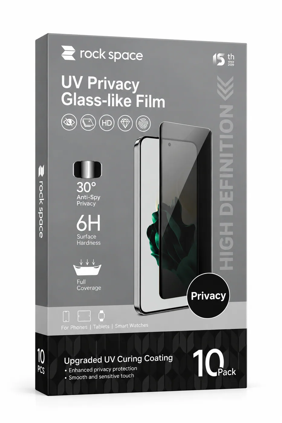 Imagen de ROCKSPACE Lámina UV de privacidad pack de 10
