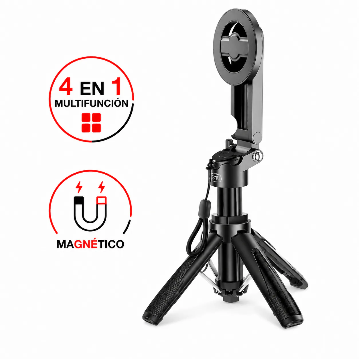 Soporte para fotografía XO Selfie stick 4 en 1 en color negro