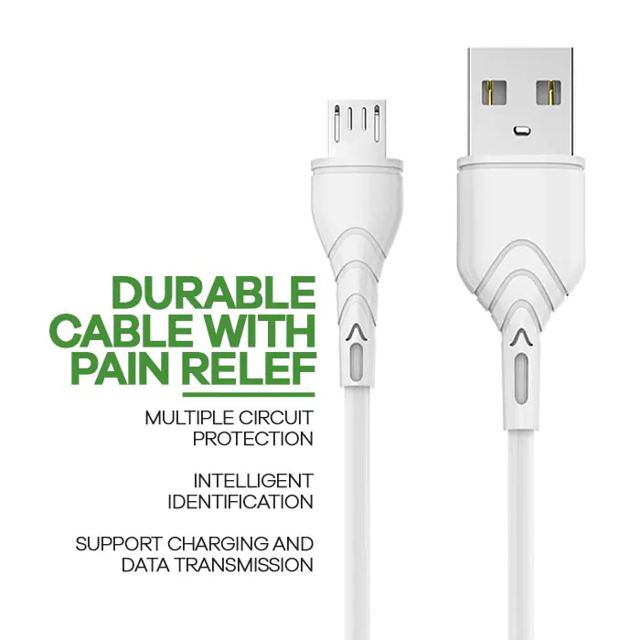 Cable Lightning USB iPhone 1m Carga Rápida 2.4A Appacs® Blanco